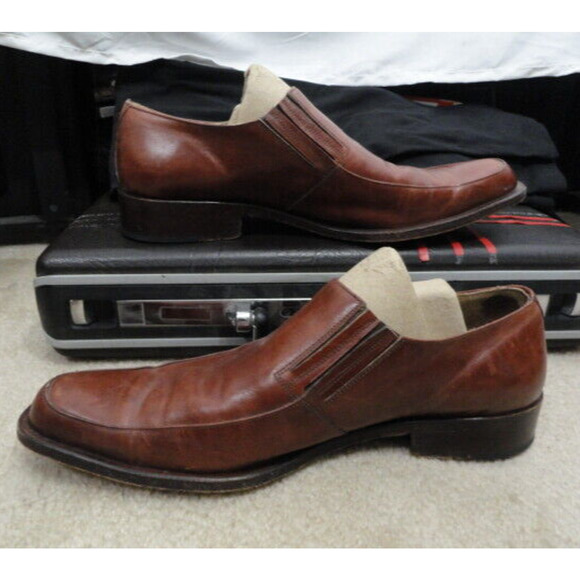 Perugia Italian Brown Slip On Soft Leather Casual Dress Shoes Men\'s Size 10 main image 11